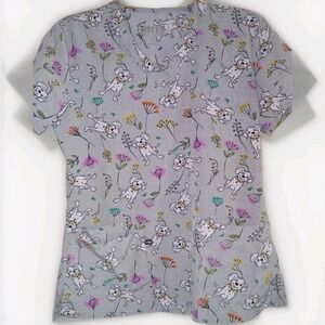 Dalmations Nursing Scrub Top Scrubs Women's Sz Small S Dogs Puppy Nurse Hospital